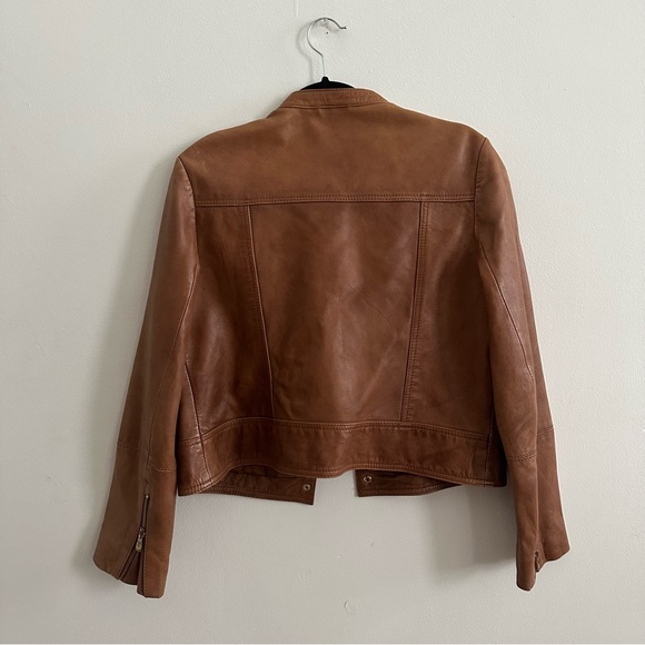 Mango Brown Leather Jacket - Picture 5 of 9
